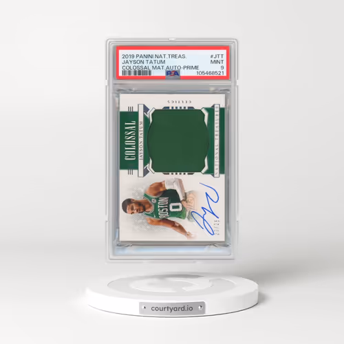 2019 Panini National Treasures Colossal Material Autographs #JTT Jayson Tatum - Prime (PSA 9 MINT)