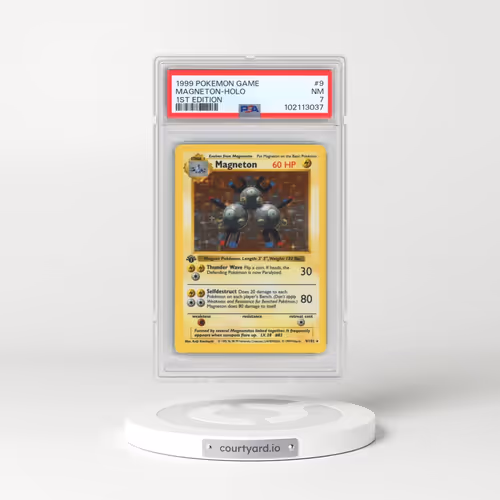 1999 Pokémon Game #9 Magneton - 1st Edition Holo (PSA 7 NM)