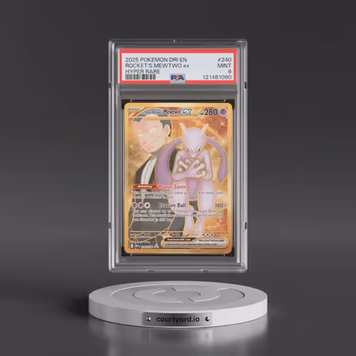 2025 Pokémon Dri EN-Destined Rivals #240 Team Rocket's Mewtwo EX - Holo Hyper Rare (PSA 9 MINT)
