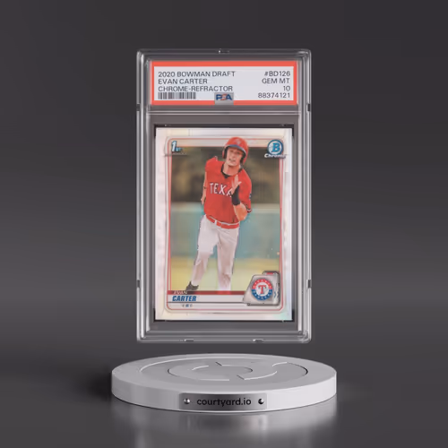 2020 Bowman Draft #BD126 Evan Carter - Chrome-Refractor (PSA 10 GEM MINT)
