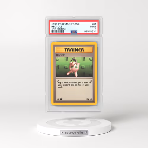 1999 Fossil #61 Recycle - 1st Edition (PSA 9 MINT)