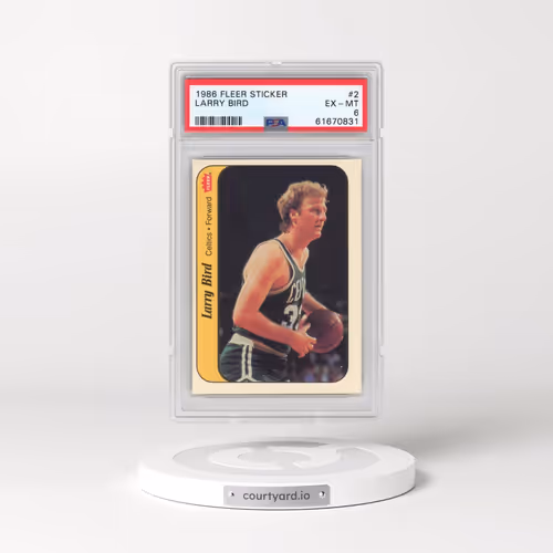 1986 Fleer Sticker #2 Larry Bird (PSA 6 EX-MT)