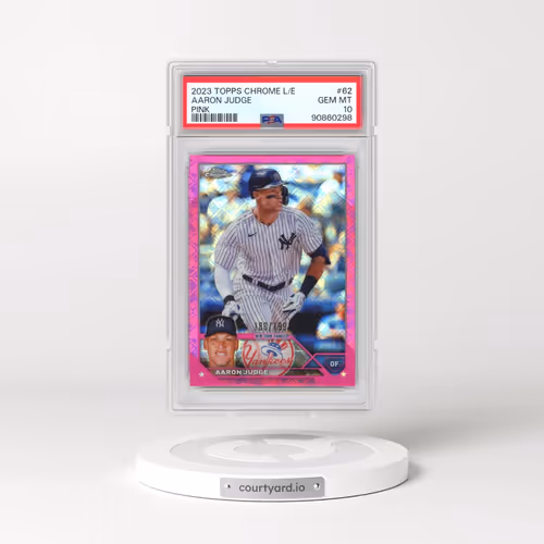 2023 Topps Chrome Logofractor Edition #62 Aaron Judge - Pink Refractor (PSA 10 GEM MINT)