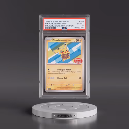 2024 Pokémon SV-P Promo #155 Pikachu in Batik Shirt - Pikachu's Indonesia Journey Campaign (PSA 6 EX
