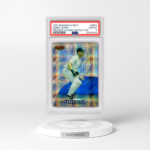 1997 Bowman's Best Preview #BBP4 Derek Jeter - Preview-Atomic Refractor (PSA 8 NM-MT)