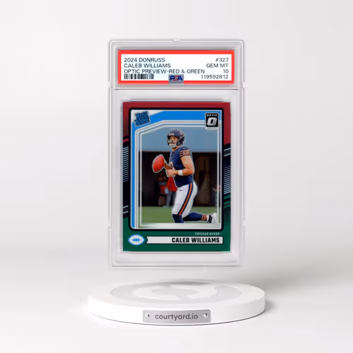 2024 Panini Donruss #327 Caleb Williams - Optic Preview-Red & Green (PSA 10 GEM MINT)