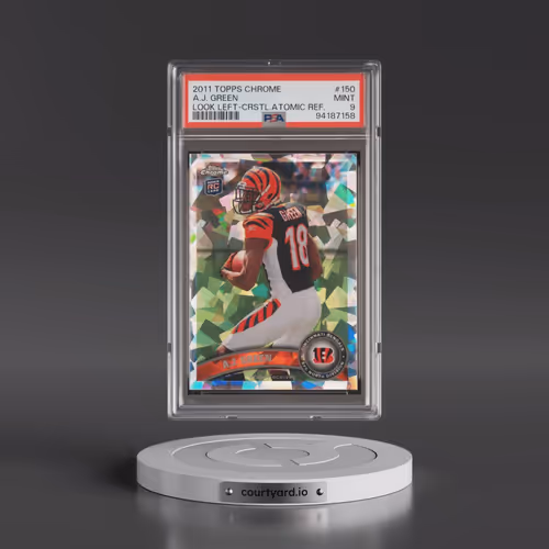 2011 Topps Chrome #150 A.J. Green - Looking Left-Crystal Atomic Refractor (PSA 9 MINT)