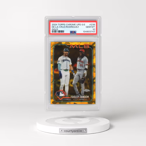 2024 Topps Chrome Sapphire Update Series #238 Elly de La Cruz/Julio Rodriguez - Gold (PSA 10 GEM MIN