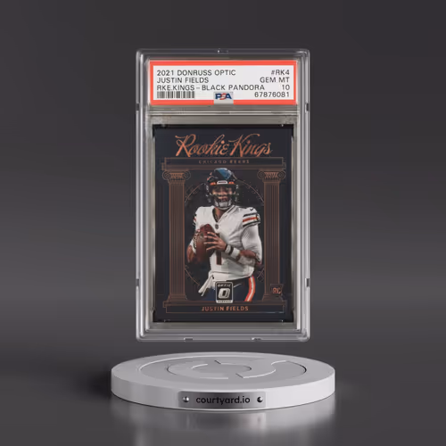 2021 Panini Donruss Optic Rookie Kings #RK4 Justin Fields - Black Pandora (PSA 10 GEM MINT)