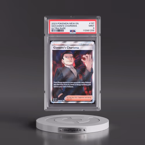 2023 Pokémon Mew EN-151 #197 Giovanni's Charisma - Ultra Rare (PSA 9 MINT)