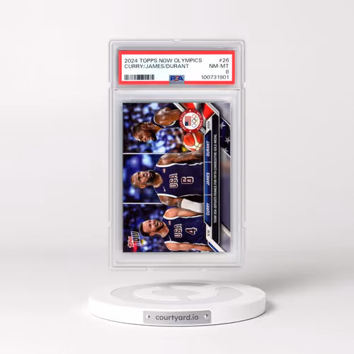 2024 Topps Now Olympic Games #26 Kevin Durant/LeBron James/Steph Curry (PSA 8 NM-MT)