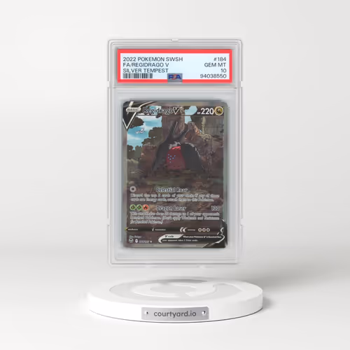 2022 Pokémon Sword & Shield Silver Tempest #184 Regidrago V - Holo Full Art (PSA 10 GEM MINT)