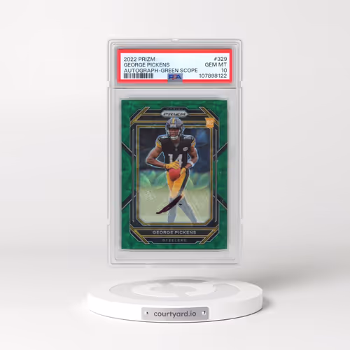 2022 Panini Prizm #329 George Pickens - Autograph-Green Scope (PSA 10 GEM MINT)