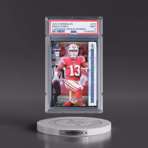 2022 Panini Chronicles Luminance Update Rookies #213 Brock Purdy (PSA 9 MINT)