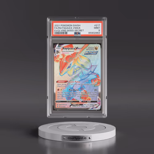 2021 Pokémon Sword & Shield Evolving Skies #217 Rayquaza Vmax - Full Art Secret (PSA 9 MINT)