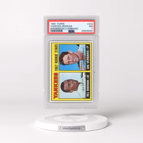 1967 Topps #442 Yankees Rookies - B.Robinson/J.Verbanic (PSA 7 NM)