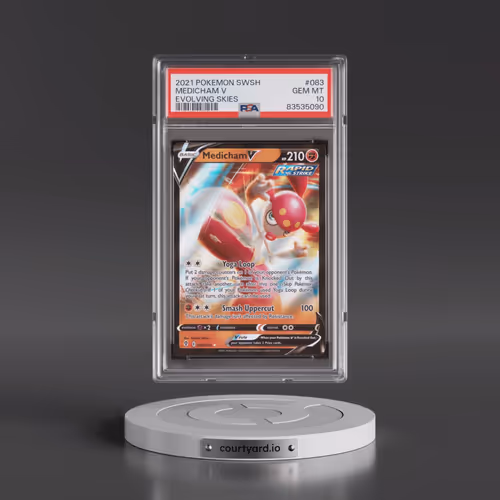 2021 Pokémon Sword & Shield Evolving Skies #083 Medicham V - Holo (PSA 10 GEM MINT)