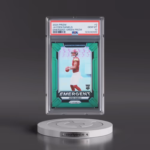 2024 Panini Prizm Emergent #2 Jayden Daniels - Green Prizm (PSA 10 GEM MINT)