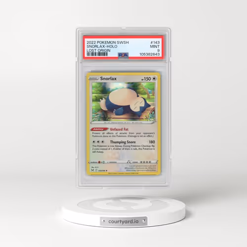 2022 Pokémon Sword & Shield Lost Origin #143 Snorlax - Holo (PSA 9 MINT)