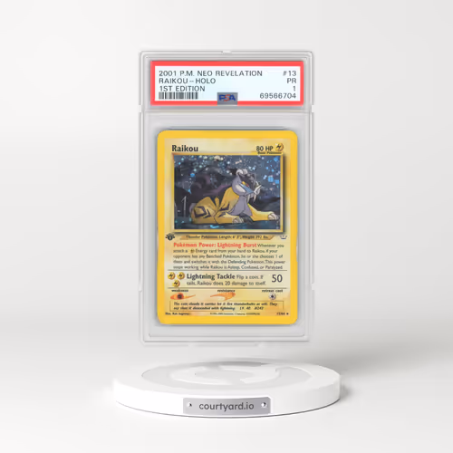 2001 Pokémon Neo Revelation #13 Raikou - 1st Edition Holo (PSA 1 PR)