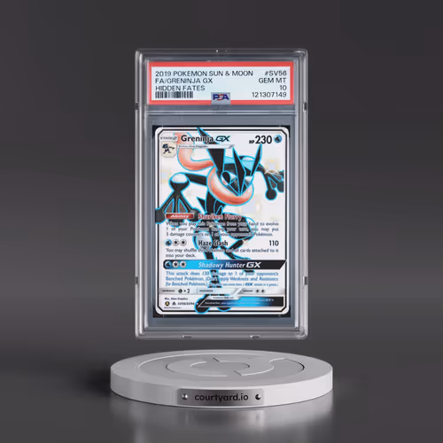 2019 Pokémon Sun & Moon Hidden Fates #SV56 Greninja GX - Holo Full Art (PSA 10 GEM MINT)