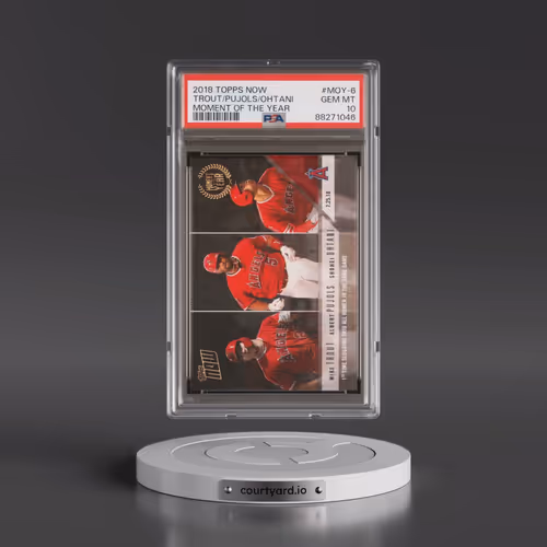 2018 Topps Now Moment of the Year #MOY-6 Albert Pujols/Mike Trout/Shohei Ohtani (PSA 10 GEM MINT)