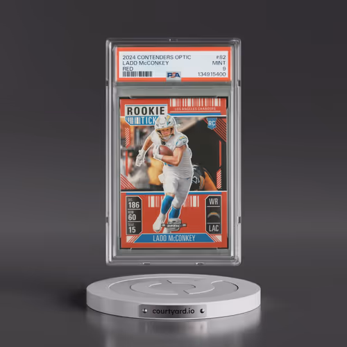 2024 Panini Contenders Optic #82 Ladd McConkey - Red (PSA 9 MINT)