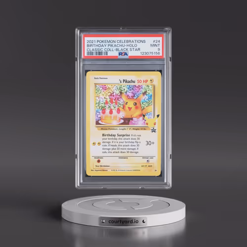 2021 Pokémon Celebrations Classic Collection #24 Birthday Pikachu - Holo (PSA 9 MINT)