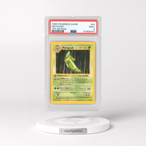 1999 Base Set #54 Metapod - 1st Edition Shadowless (PSA 9 MINT)