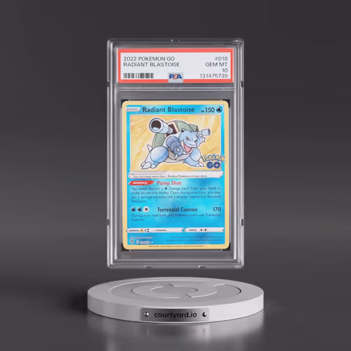 2022 Pokémon Go #018 Radiant Blastoise - Holo (PSA 10 GEM MINT)