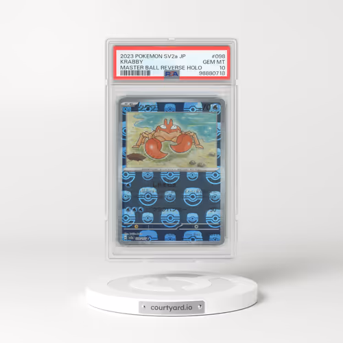 2023 Pokémon Card 151 #098 Krabby - Reverse Holo Master Ball (PSA 10 GEM MINT)