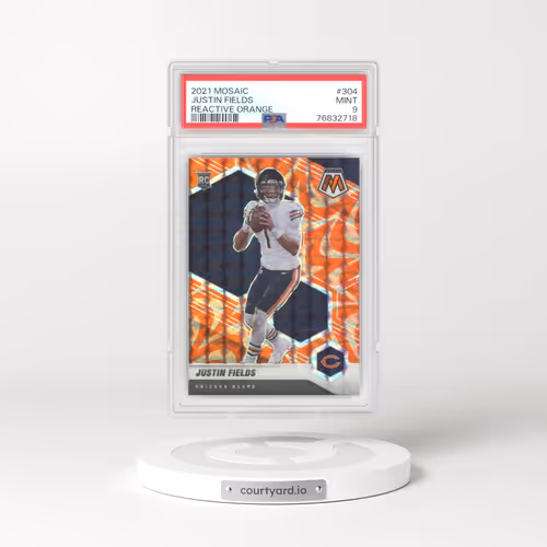 2021 Panini Mosaic #304 Justin Fields - Reactive Orange (PSA 9 MINT)