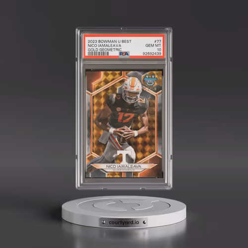 2023 Bowman University Best #77 Nico Iamaleava - Gold Geometric (PSA 10 GEM MINT)