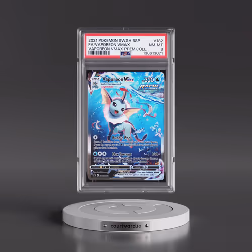 2021 Pokémon Swsh Black Star Promo #182 Vaporeon Vmax - Full Art Vaporeon Vmax Premium Collection (P