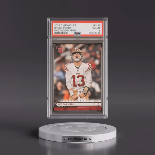 2022 Panini Chronicles Photogenic #PH36 Brock Purdy - Pink (PSA 8 NM-MT)