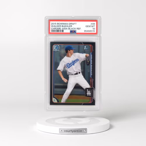 2015 Bowman Draft #46 Walker Buehler - Chrome-Asia Black Refractor (PSA 10 GEM MINT)