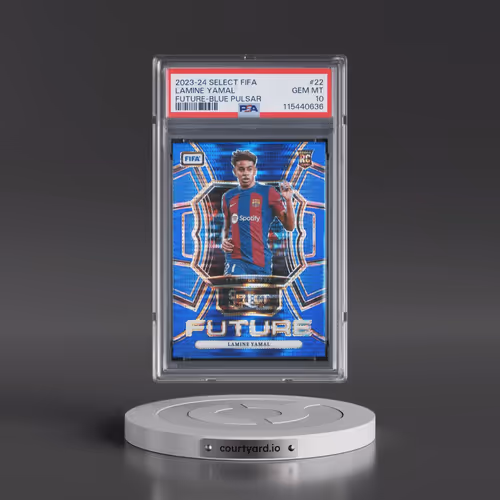 2023-24 Panini Select FIFA Select Future #22 Lamine Yamal - Blue Pulsar (PSA 10 GEM MINT)