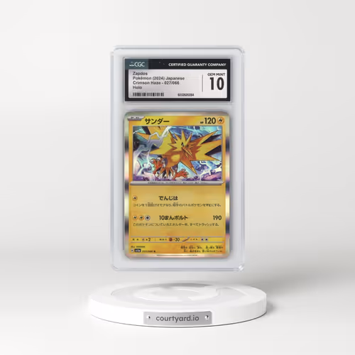 2024 Crimson Haze #027/066 Zapdos - Holo (CGC 10 GEM MINT)