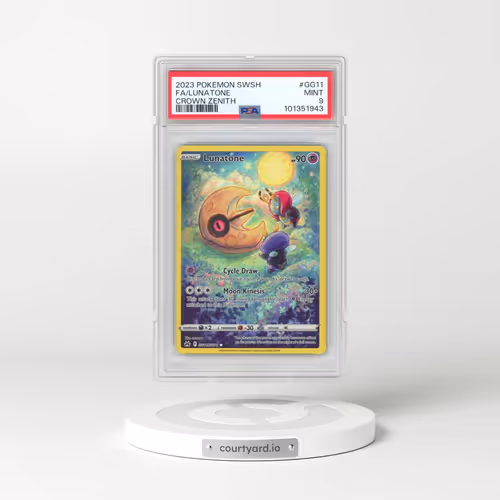 2023 Pokémon Sword and Shield Crown Zenith #GG11 Lunatone - Full Art (PSA 9 MINT)