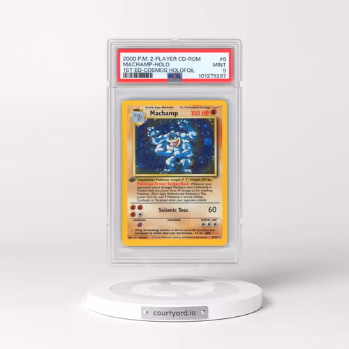 2000 Pokémon 2-Player CD-Rom Starter Set #8 Machamp - 1st Edition Cosmos Holofoil (PSA 9 MINT)