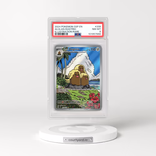 2024 Pokémon Ssp EN-Surging Sparks #208 Alolan Dugtrio - Illustration Rare (PSA 8 NM-MT)
