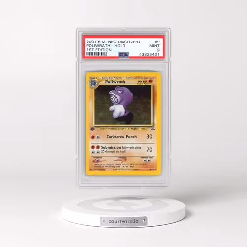 2001 Pokémon Neo Discovery #9 Poliwrath - 1st Edition Holo (PSA 9 MINT)