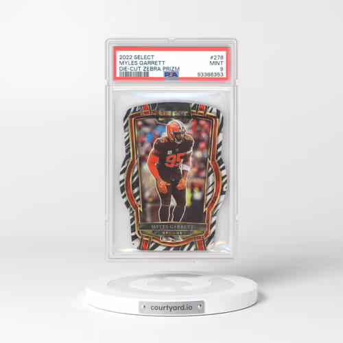 2022 Panini Select #278 Myles Garrett - Die-Cut Zebra Prizm (PSA 9 MINT)