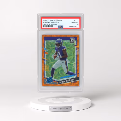 2023 Panini Donruss Optic #271 Jordan Addison - Orange Scope (PSA 10 GEM MINT)