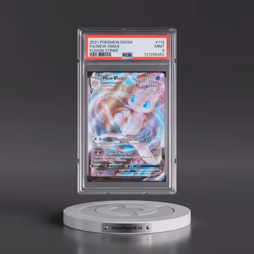 2021 Pokémon Sword & Shield Fusion Strike #114 Mew Vmax - Full Art (PSA 9 MINT)