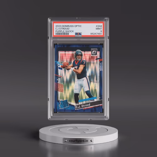 2023 Panini Donruss Optic #244 CJ Stroud - Purple Shock (PSA 9 MINT)