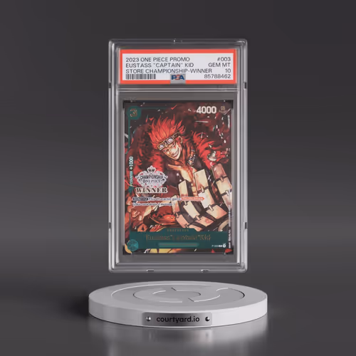 2023 One Piece Promos #003 Eustass "Captain" Kid - Store Championship-Winner (PSA 10 GEM MINT)