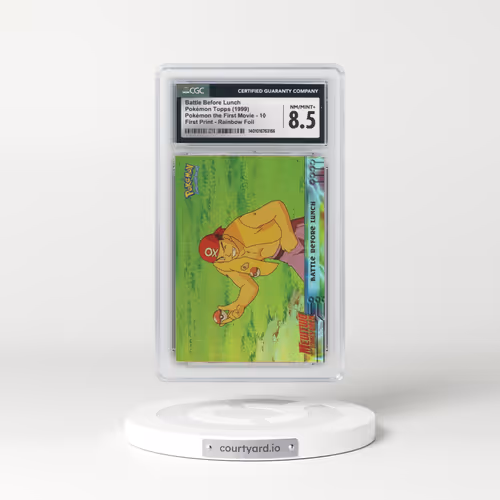 1999 Pokémon the First Movie #10 Battle Before Lunch - First Print (Blue Topps Logo) Rainbow Foil (CGC 8.5 NM-MT+)