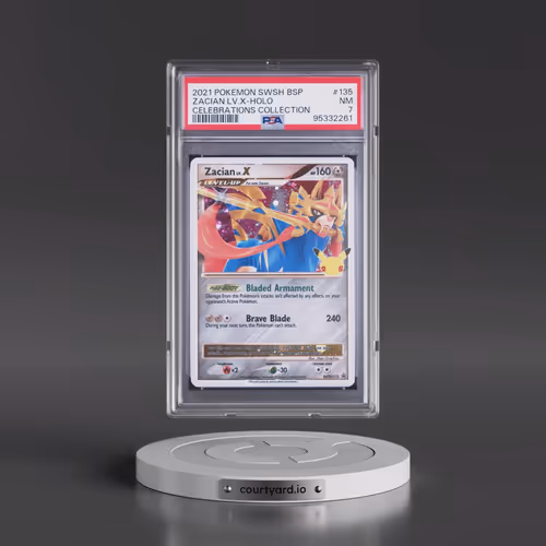2021 Pokémon Swsh Black Star Promo #135 Zacian LV.X - Holo Celebrations Collection (PSA 7 NM)