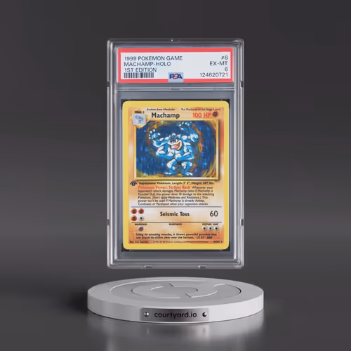 1999 Pokémon Game #8 Machamp - 1st Edition Holo (PSA 6 EX-MT)